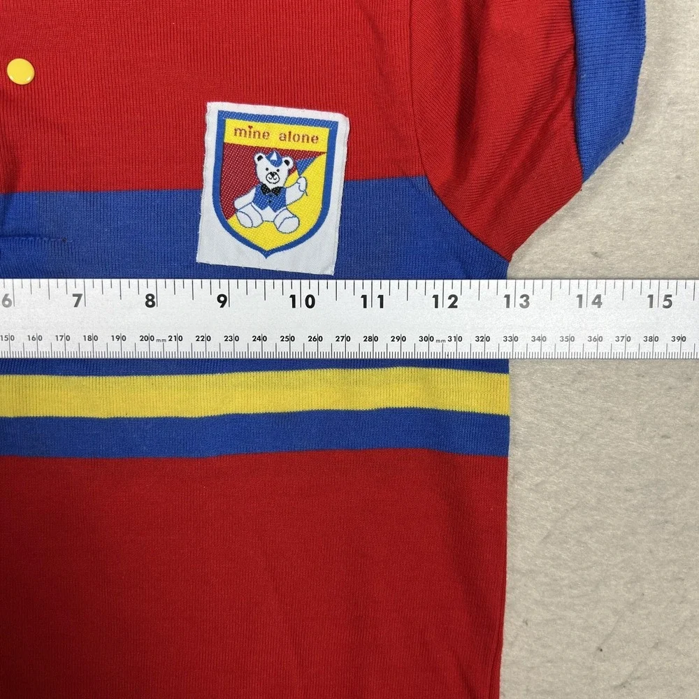 Vintage OshKosh B'gosh Polo Shirt‎ Kids 6 Red Blue Striped Yogi Bear 80s - Picture 6 of 8